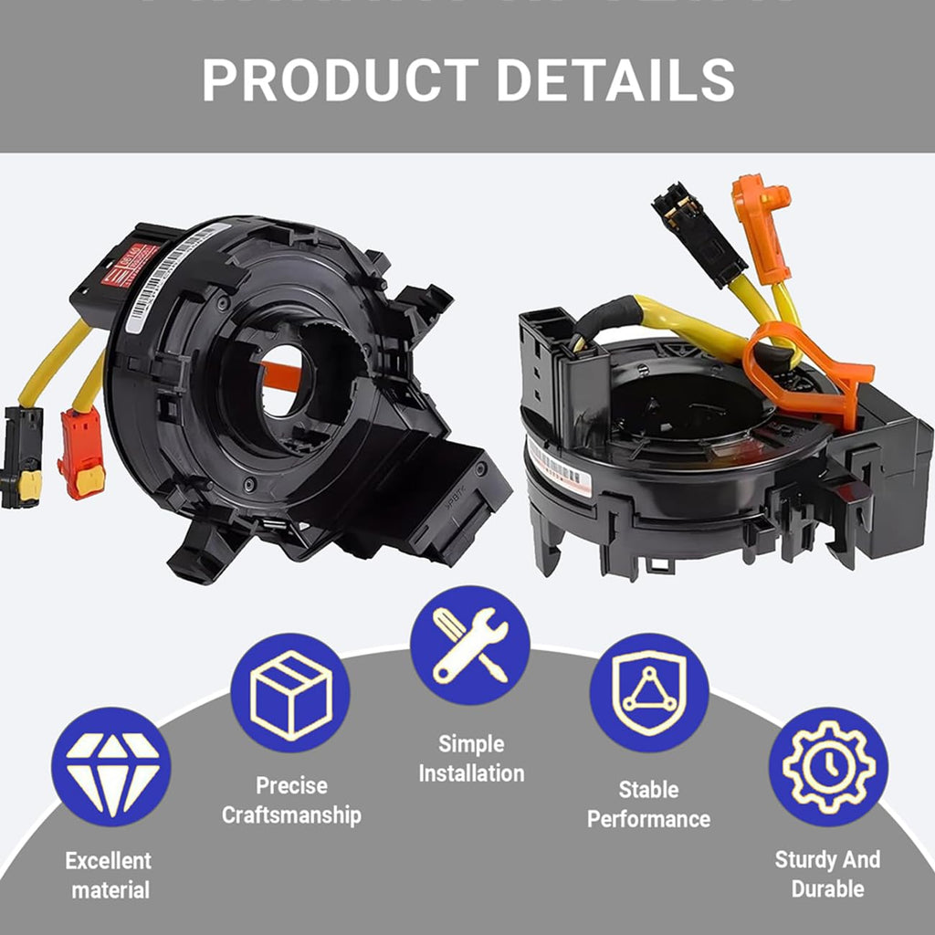 Clock-Spring， Compatible with Toyota Camry, Corolla, RAV4, Tacoma, Tundra, Prius, Sienna, 4Runner, Highlander, Avalon, Yaris, Sequoia, Matrix, Prado; Fits Part# 84306-48030/06140/0E010