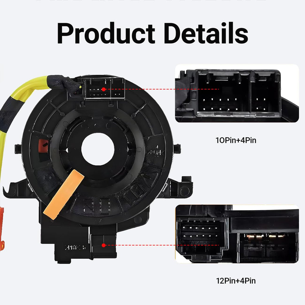 Clock-Spring， Compatible with Toyota Camry, Corolla, RAV4, Tacoma, Tundra, Prius, Sienna, 4Runner, Highlander, Avalon, Yaris, Sequoia, Matrix, Prado; Fits Part# 84306-48030/06140/0E010