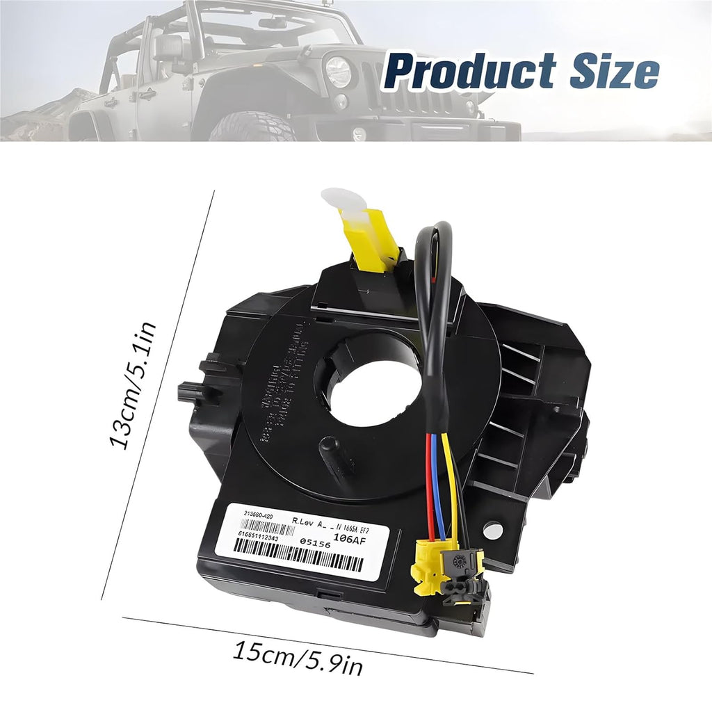 Replacement Wiring Harnesses Clcok-Spring with Angle Sensor for Jeep Wrangler JK 2007-2018, Compass MK/Patriot MK 2007-2017 for Dodge Avenger 2007-2014, Caliber 2007-2012 Part# 5156106 Series (AA-AG)