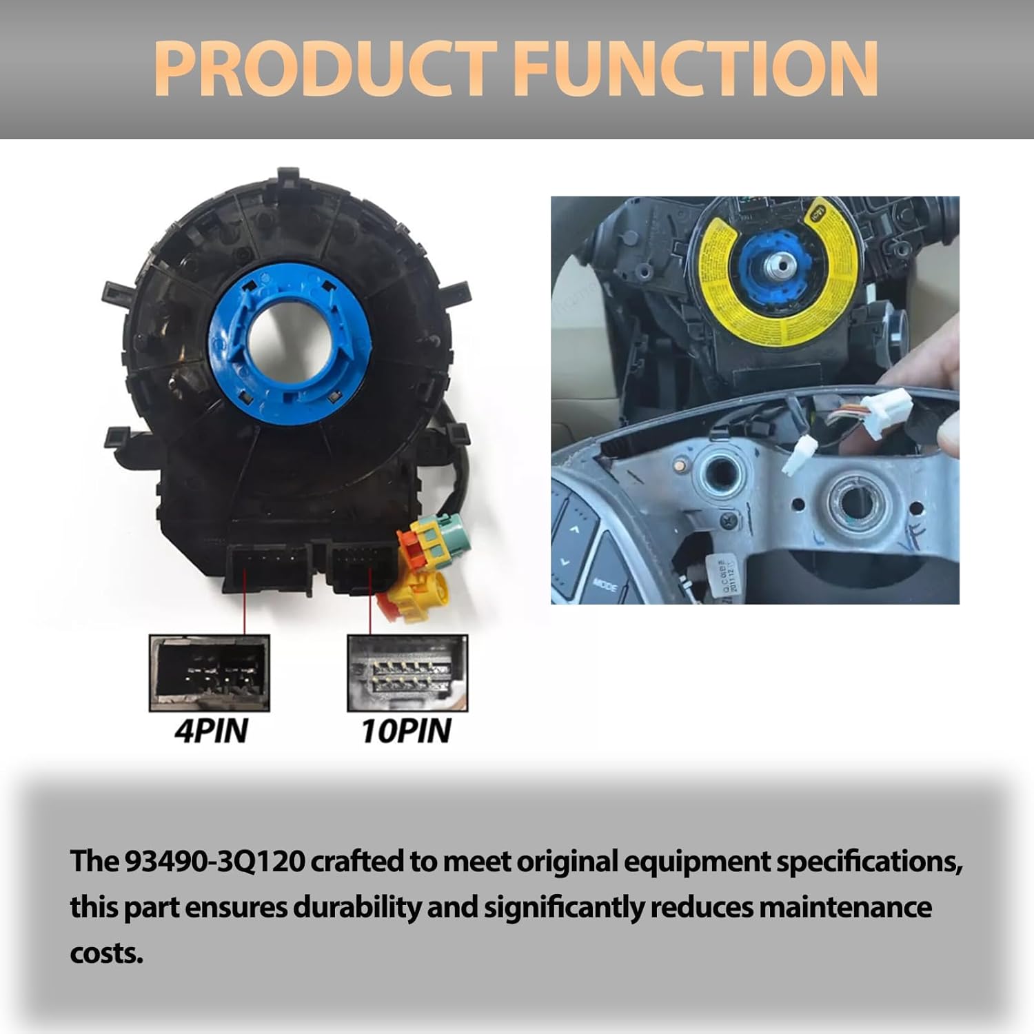 OEM 93490-3Q120 Compatible with Hyundai Sonata 2011 2012 2013 2014 2015 Elantra 2011 2012 2013 2014 2015 2016 Replacement Part# 93490-3X040