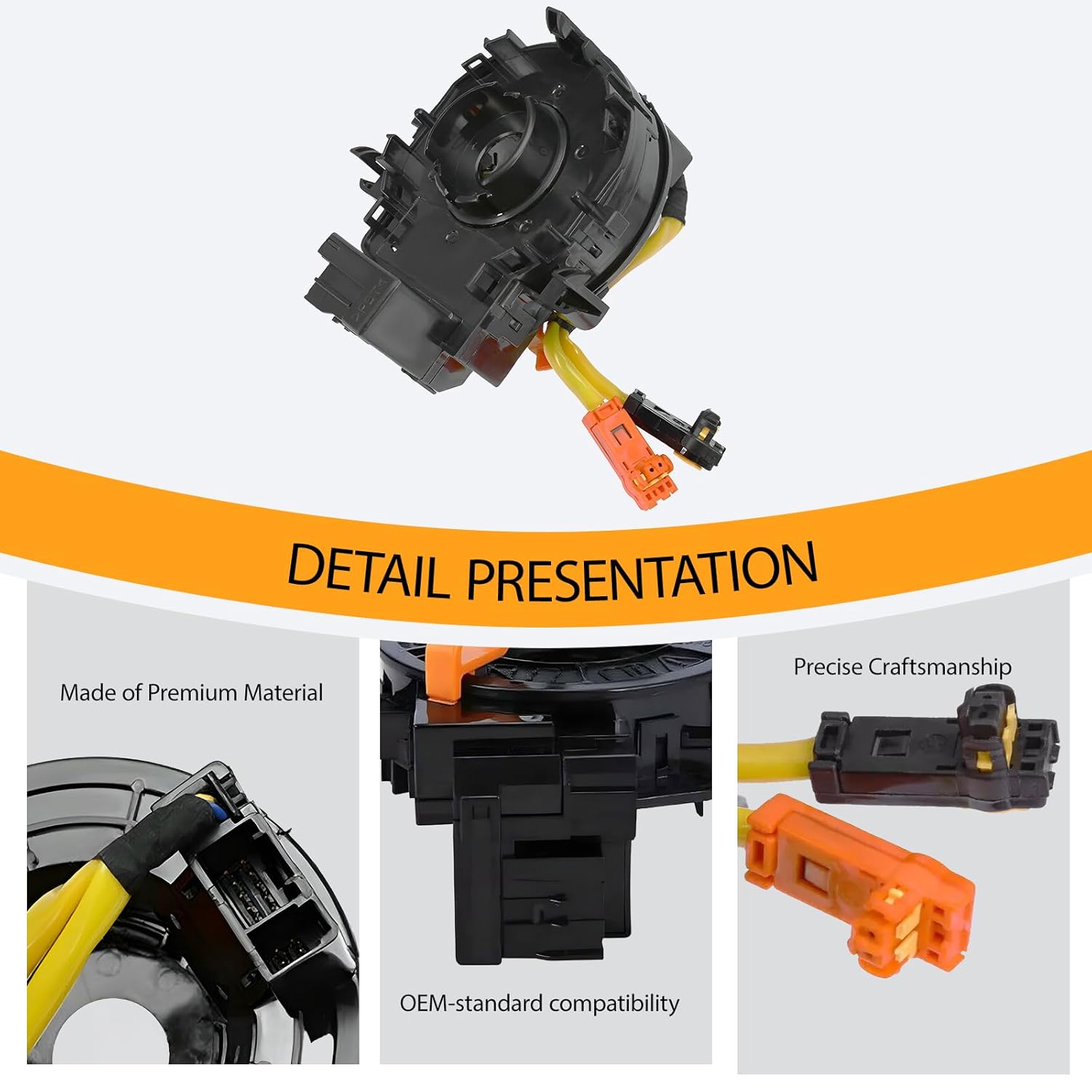 Replacement Wiring Harnesses Clcok-Spring for Toyota Camry, Corolla, Tacoma, Tundra, RAV4, Prius, Sienna, 4Runner, Highlander, Avalon, Yaris, Sequoia, Matrix, Prado Fits Part# 84306-48030/06140/0E010