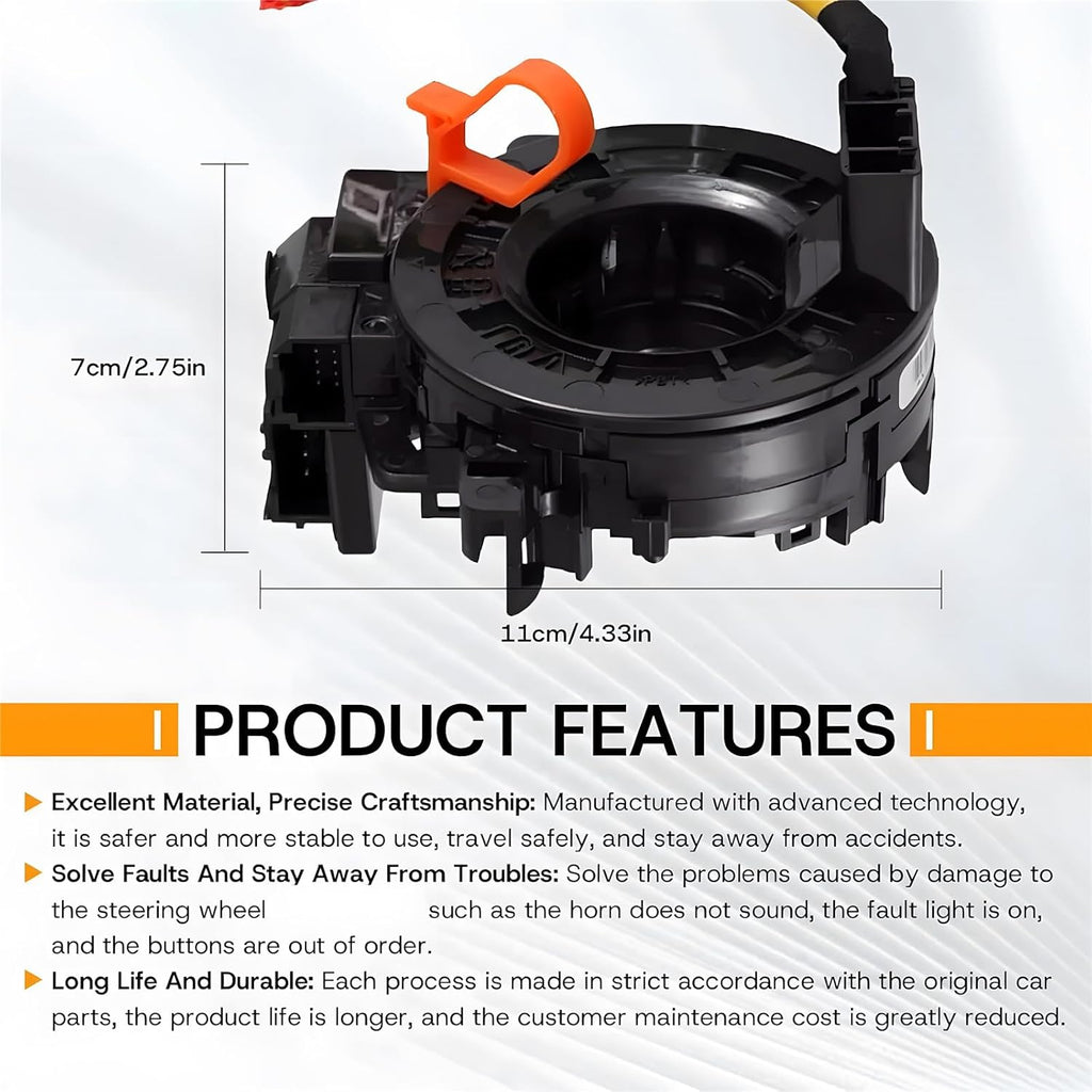 Replacement Wiring Harnesses Clcok-Spring for Toyota Tacoma 2005-2015, Toyota Tundra 2007-2021 Part# 84306-48030 84306-0E010 84306-06140