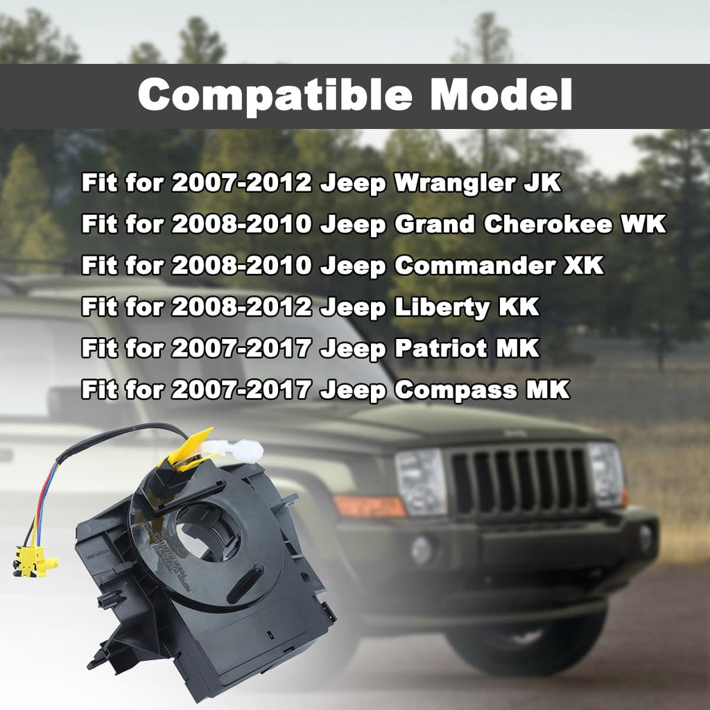 Angle Sensor Clock Spring for Jeep Wrangler JK/Compass MK/Patriot MK 2007-2018（5156106AF/AG/AA/AB/AC/AD Compatible）