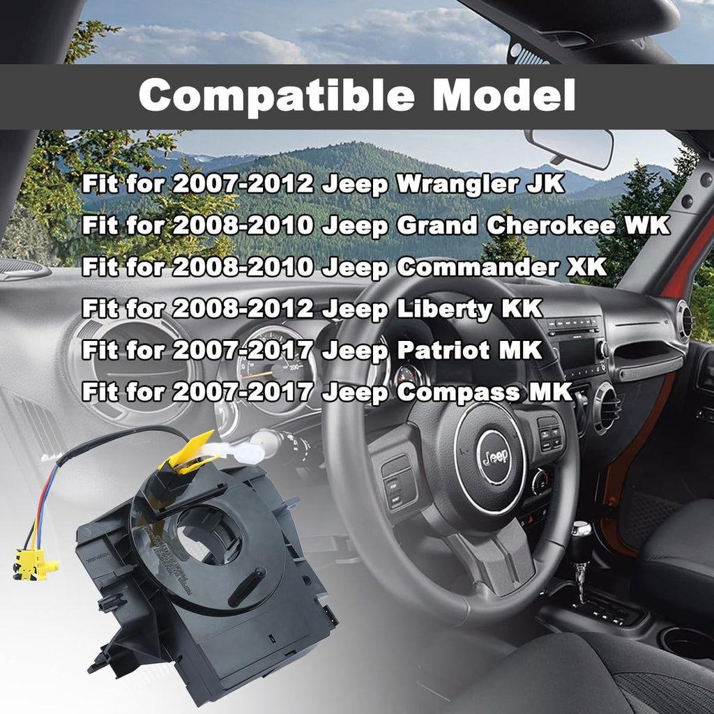 Angle Sensor Clock Spring for Jeep Wrangler JK/Compass MK/Patriot MK 2007-2018（5156106AF/AG/AA/AB/AC/AD Compatible）