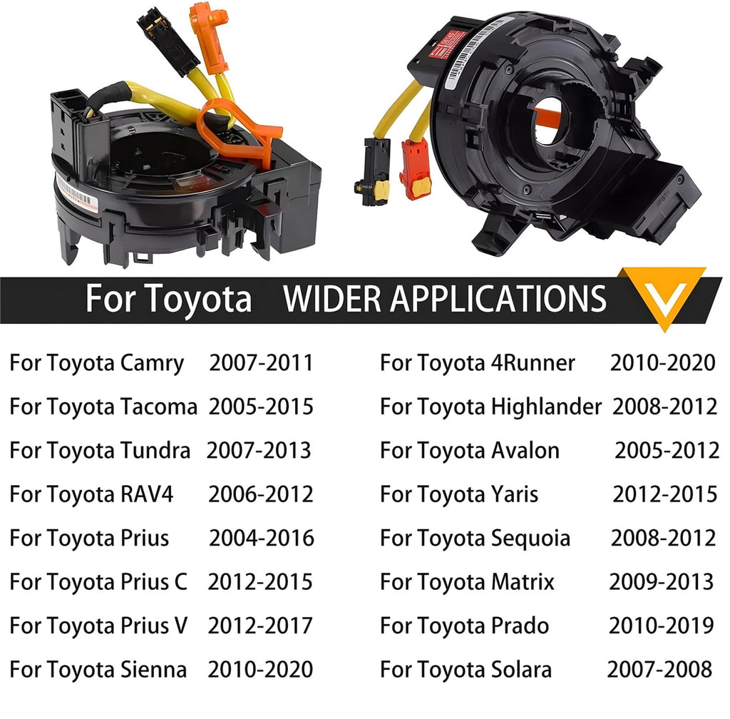 Replacement Wiring Harnesses Clcok-Spring for Toyota Camry, Corolla, Tacoma, Tundra, RAV4, Prius, Sienna, 4Runner, Highlander, Avalon, Yaris, Sequoia, Matrix, Prado Fits Part# 84306-48030/06140/0E010