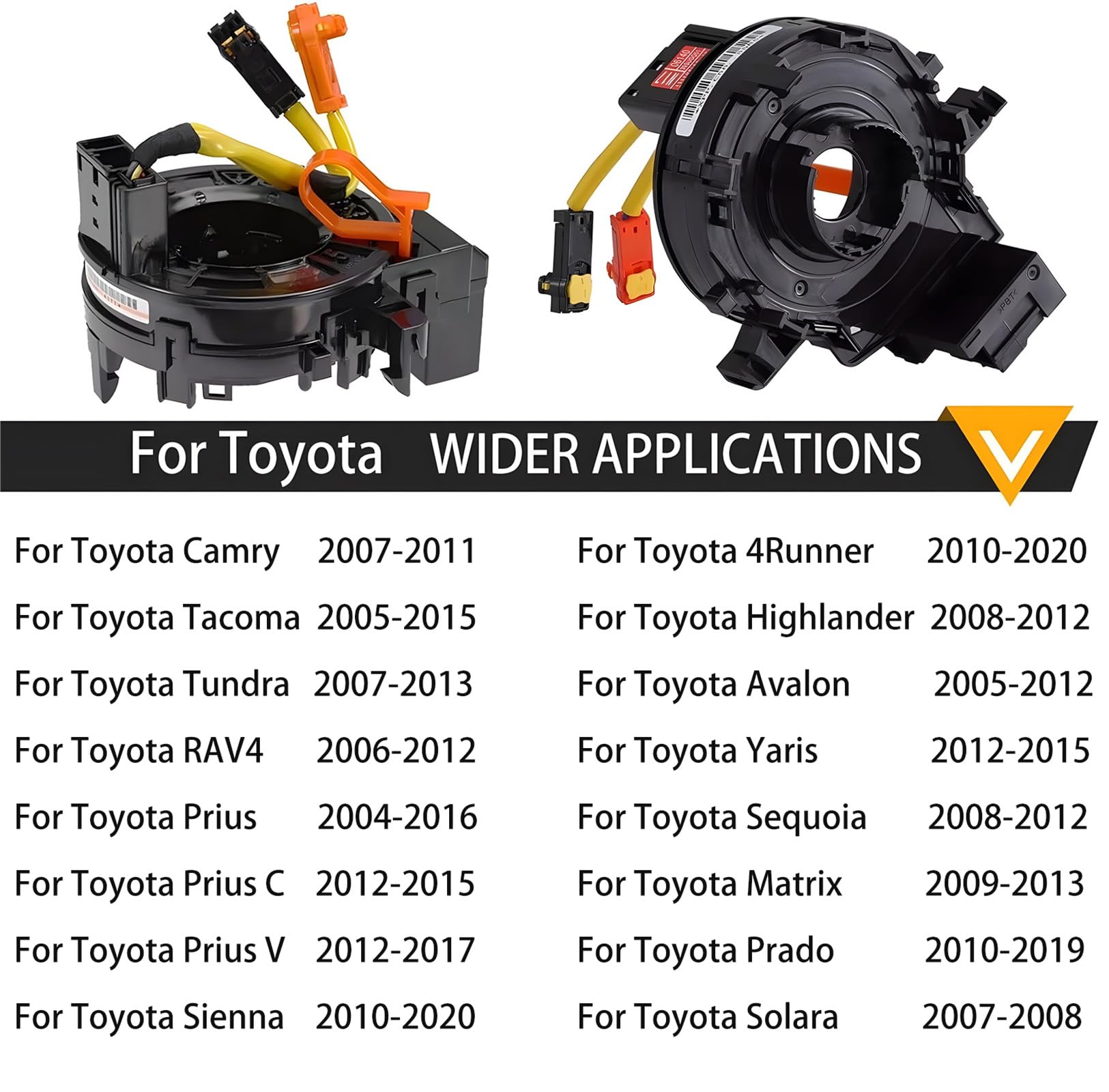 Replacement Wiring Harnesses Clcok-Spring for Toyota Camry, Corolla, Tacoma, Tundra, RAV4, Prius, Sienna, 4Runner, Highlander, Avalon, Yaris, Sequoia, Matrix, Prado Fits Part# 84306-48030/06140/0E010