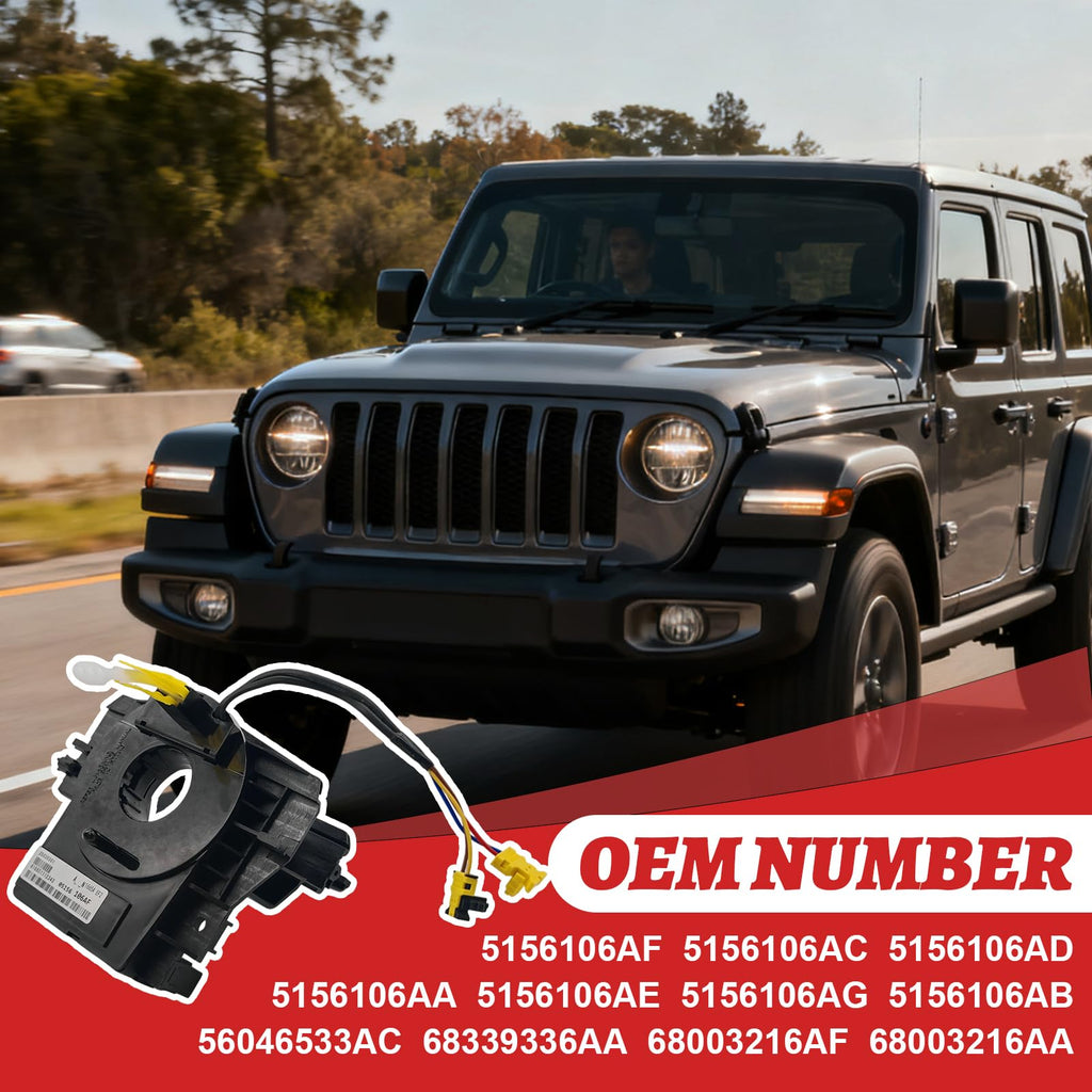 5156106AF Steering Angle Sensor Assembly Steering Wheel Wire Harness Compatible with Jeep Wrangler JK Compass MK Patriot MK 2007-2018