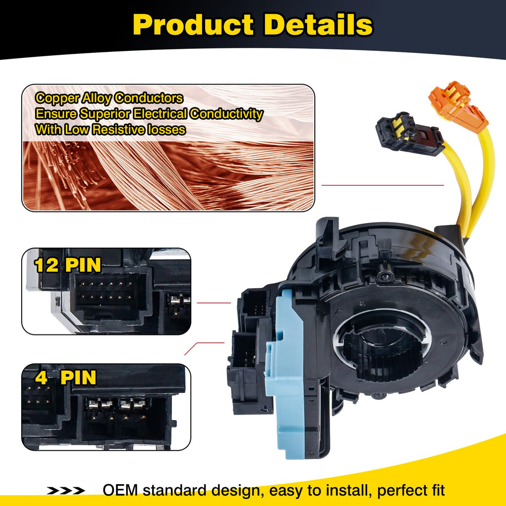 89245-30110 Steering Angle Sensor Replacement for Toyota Tacoma 2005-2015, for 4Runner 2010-2020, Sienna 2010-2020, Tundra 2017-2021, Prius 2004-2009 89245-0E020/89245-0N020/74010/0C030/12050/0D060