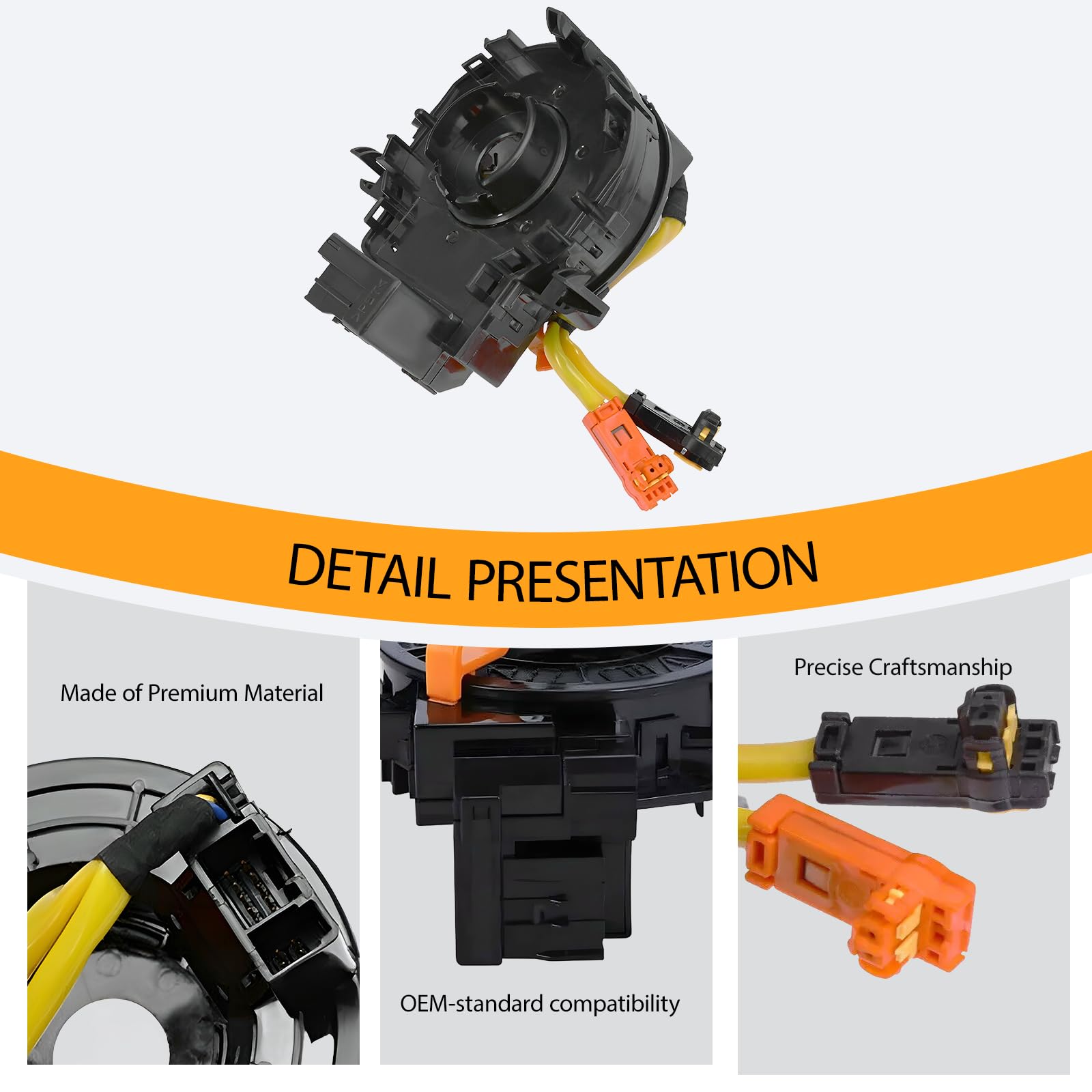 Replacement Wiring Harnesses Clcok-Spring for Toyota Camry, Corolla, Tacoma, Tundra, RAV4, Prius, Sienna, 4Runner, Highlander, Avalon, Yaris, Sequoia, Matrix, Prado Fits Part# 84306-48030/06140/0E010