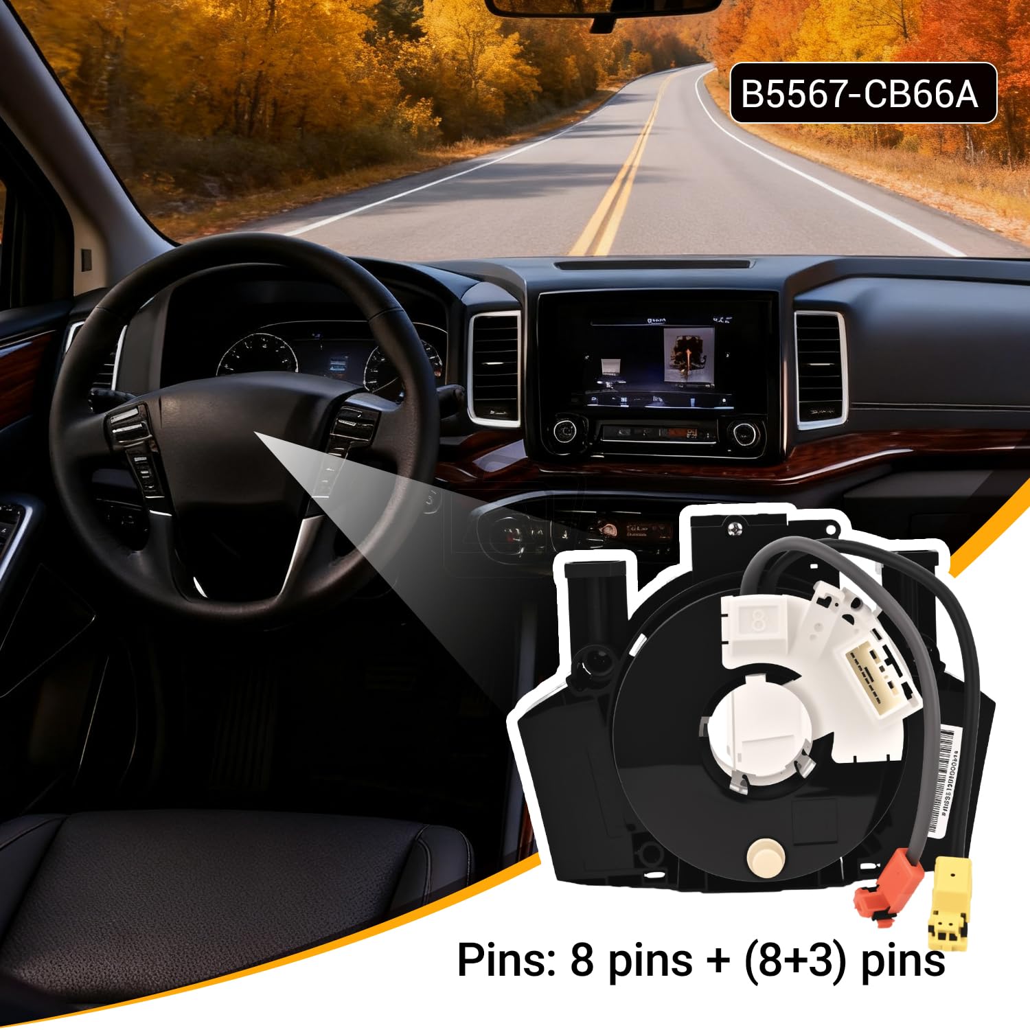 B5567-CB66A Replacement Wire Clcok-Spring for Nissan Titan 2004-2015,Rogue 2007-2015,Versa/Sentra 2007-2012,Murano 2003-2007,Maxima/Quest/350Z 2004-2009 Fits Part#25567-ET025 25567-5X00A 25560-9CH2D