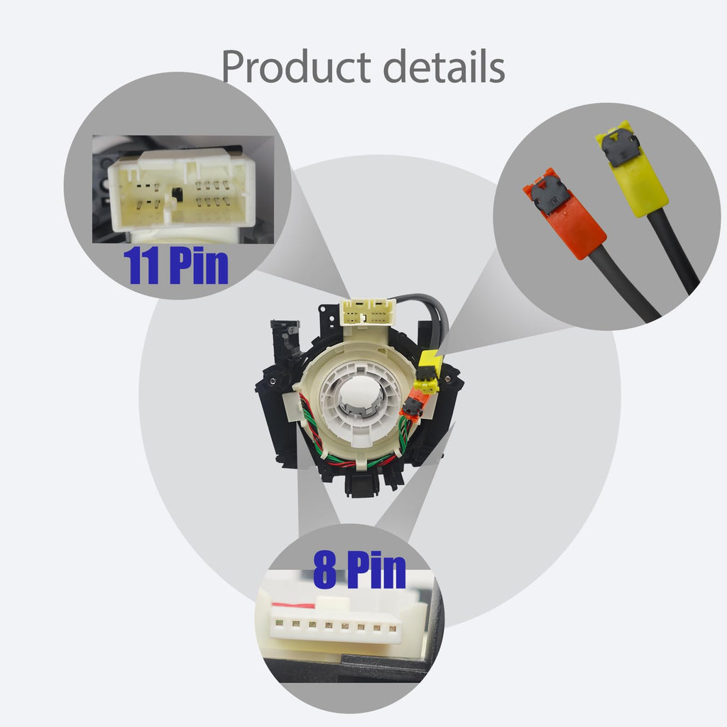 Replacement Wiring Harnesses Clcok-Spring Compatible with Nissan Titan 2004-2015 Rogue 2007-2015 Versa Sentra 2007-2012， Murano Maxima Quest 350Z 2004-2009 Steering Wheel Coil Third-Party Accessory