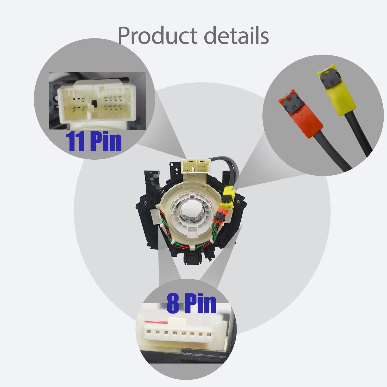 Replacement Wiring Harnesses Clcok-Spring Compatible with Nissan Titan 2004-2015 Rogue 2007-2015 Versa Sentra 2007-2012， Murano Maxima Quest 350Z 2004-2009 Steering Wheel Coil Third-Party Accessory