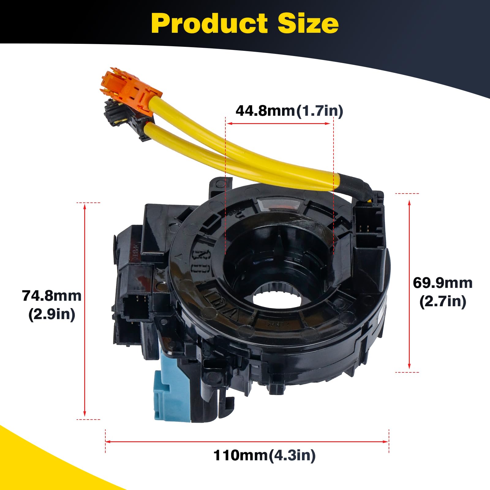 89245-30110 Steering Angle Sensor Replacement for Toyota Tacoma 2005-2015, for 4Runner 2010-2020, Sienna 2010-2020, Tundra 2017-2021, Prius 2004-2009 89245-0E020/89245-0N020/74010/0C030/12050/0D060