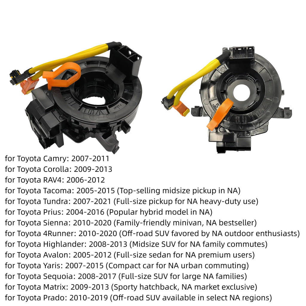 Replacement Wire Clcok Spring for Toyota Camry, Corolla, RAV4, Tacoma, Tundra, Prius, Sienna, 4Runner, Highlander, Avalon, Yaris, Sequoia, Matrix, Prado Fits Part# 84306-48030/06140/0E010