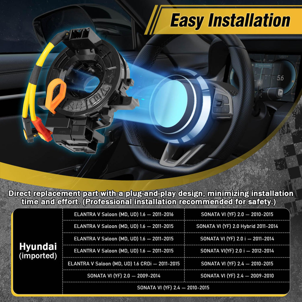 Replacement Wiring Harnesses Clcok-Spring for Toyota Camry,Tundra, Tacoma, RAV4, Corolla, Matrix, Sequoia, Yaris, Avalon, Highlander, 4Runner, Prius, Sienna, Prado Fits Part# 84306-48030/06140/0E010