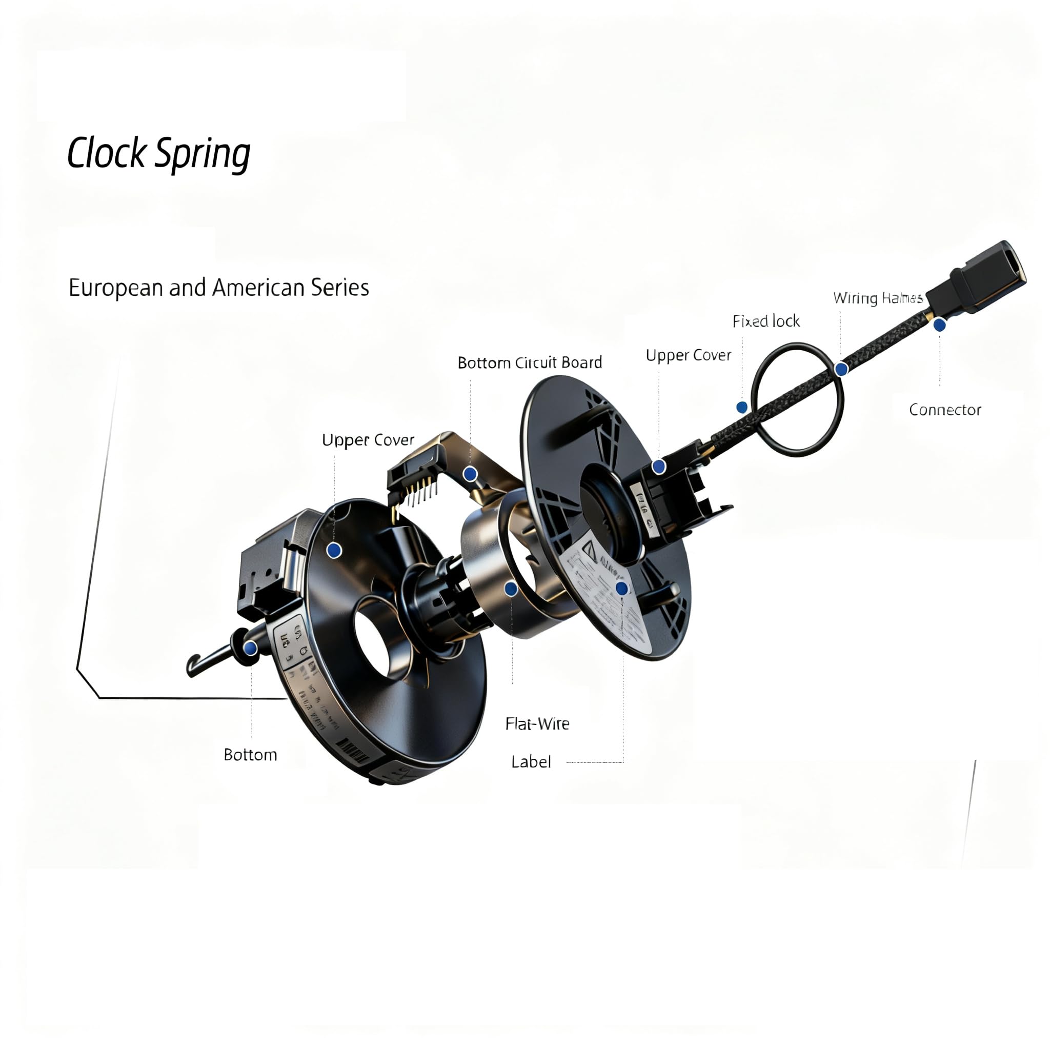 Replacement Wire Clcok Spring for Jeep Grand Cherokee,Wrangler,Compass,Patriot,Cherokee,Journey（Without Angle Sensor）,Fits Part#5156106AF 5156106AD 5156106AG 5156106AA AB A