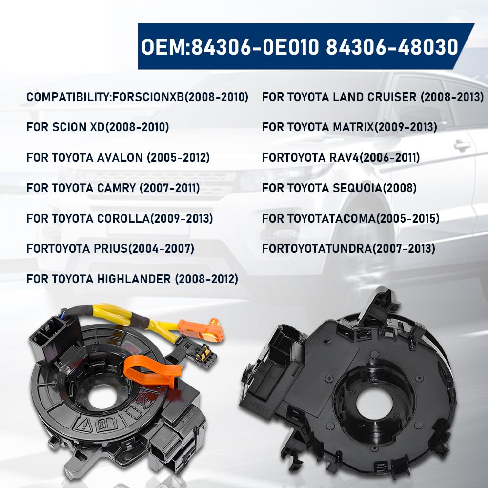 Clcok-Spring 84306-0E010 for Toyota Camry, Corolla, RAV4, Tacoma, Tundra, Prius, Sienna, 4Runner, Highlander, Avalon, Yaris, Sequoia, Matrix