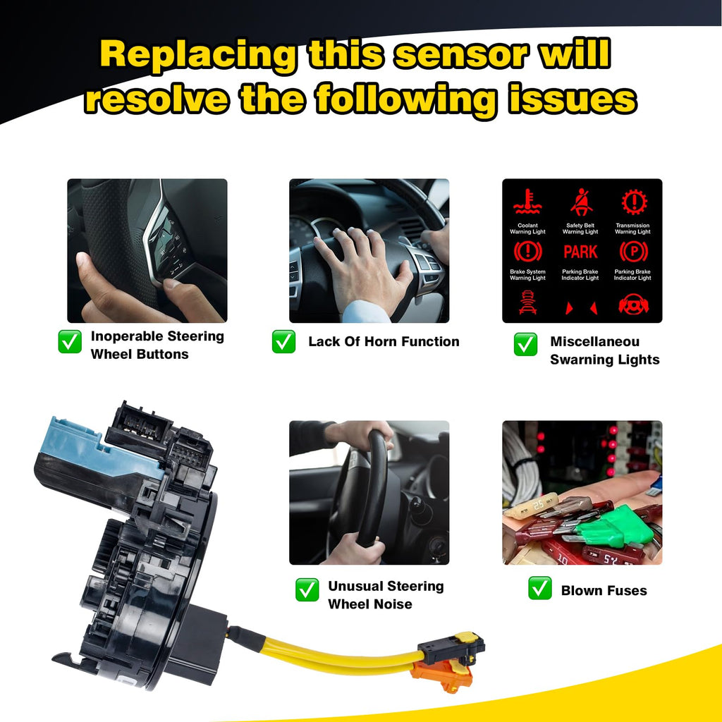 89245-30110 Steering Angle Sensor Replacement for Toyota Tacoma 2005-2015, for 4Runner 2010-2020, Sienna 2010-2020, Tundra 2017-2021, Prius 2004-2009 89245-0E020/89245-0N020/74010/0C030/12050/0D060