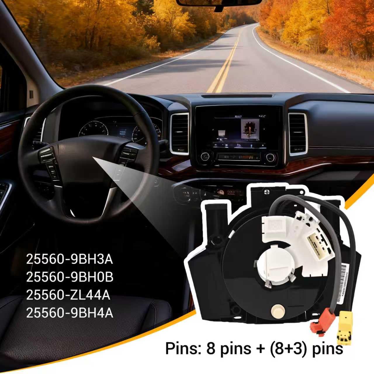 Replacement Clock Spring Compatible with Nissan Frontier&Xterra 2006-2015 ，Pathfinder 2006 2007 2008 2009 2010 2011 2012，Armada 2008 2009 2010 2011 2012 2013 2014 2015 No Heated Steering Wheel.