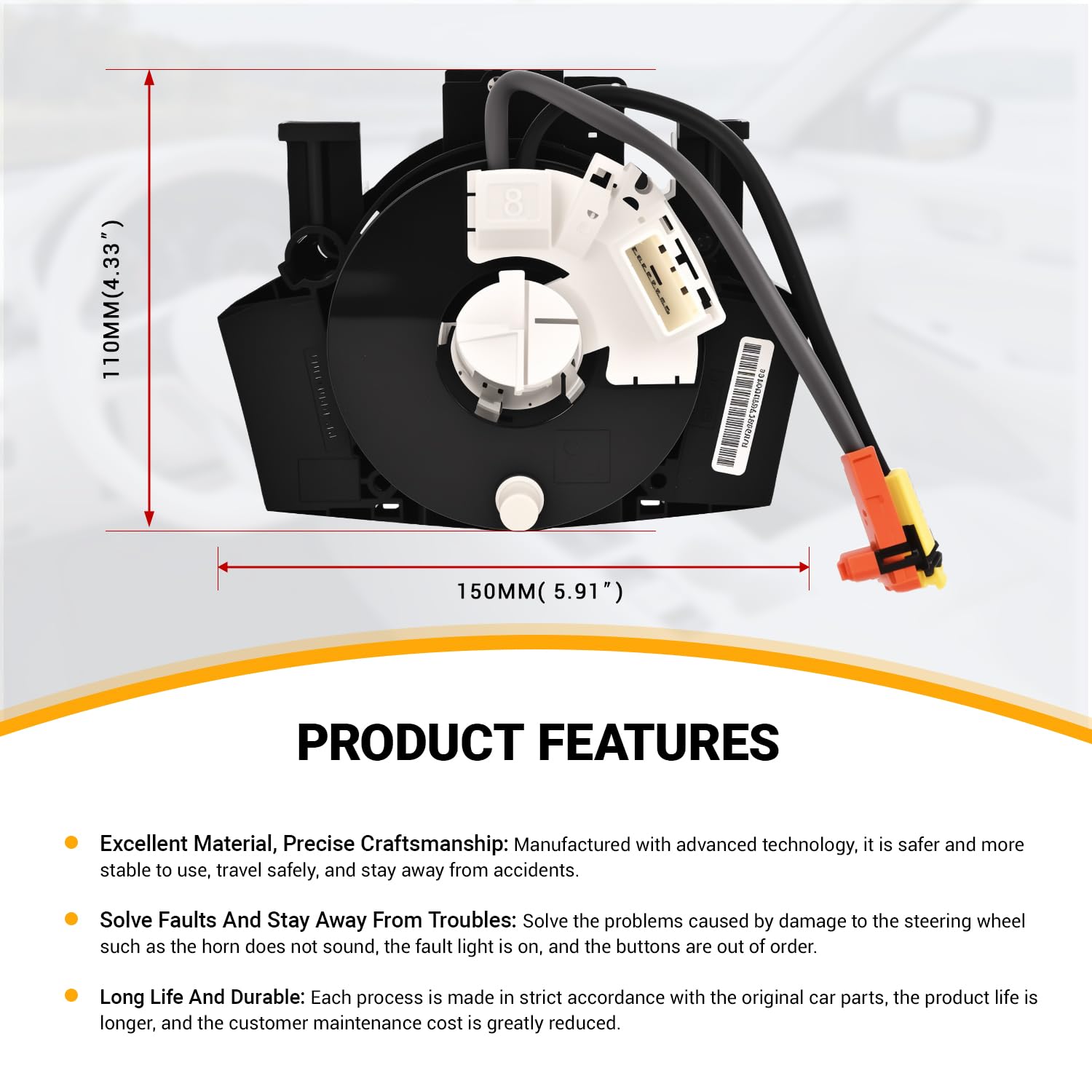 B5567-CB66A Replacement Wire Clcok-Spring for Nissan Titan 2004-2015,Rogue 2007-2015,Versa/Sentra 2007-2012,Murano 2003-2007,Maxima/Quest/350Z 2004-2009 Fits Part#25567-ET025 25567-5X00A 25560-9CH2D
