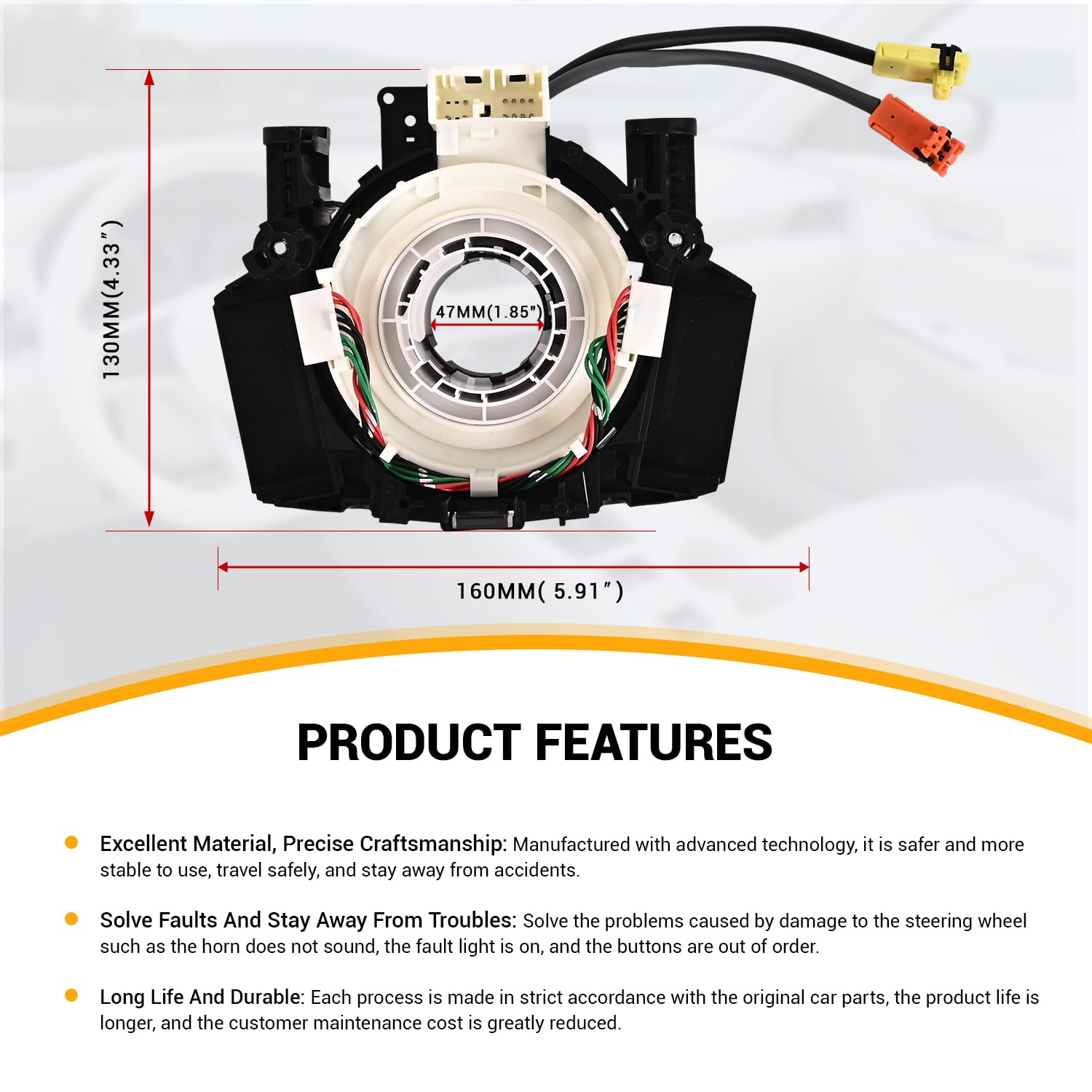 Replacement Wiring Harnesses Clcok-Spring for Nissan Frontier 2005-2021, Nissan Pathfinder 2006-2012, Nissan Xterra 2005-2015, Nissan Armada 2008-2015 Part# 25560-9BH3A 25560-9BH0B 25560-ZL44A