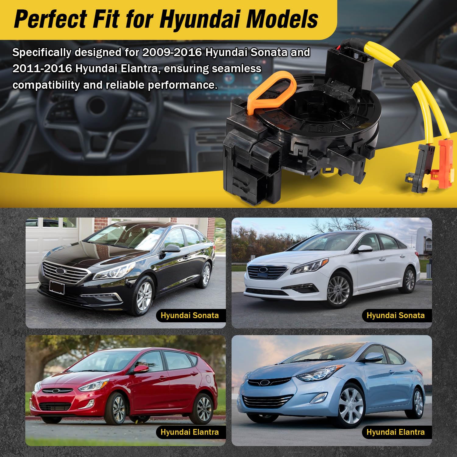 Replacement Wiring Harnesses Clcok-Spring for Toyota Camry,Tundra, Tacoma, RAV4, Corolla, Matrix, Sequoia, Yaris, Avalon, Highlander, 4Runner, Prius, Sienna, Prado Fits Part# 84306-48030/06140/0E010