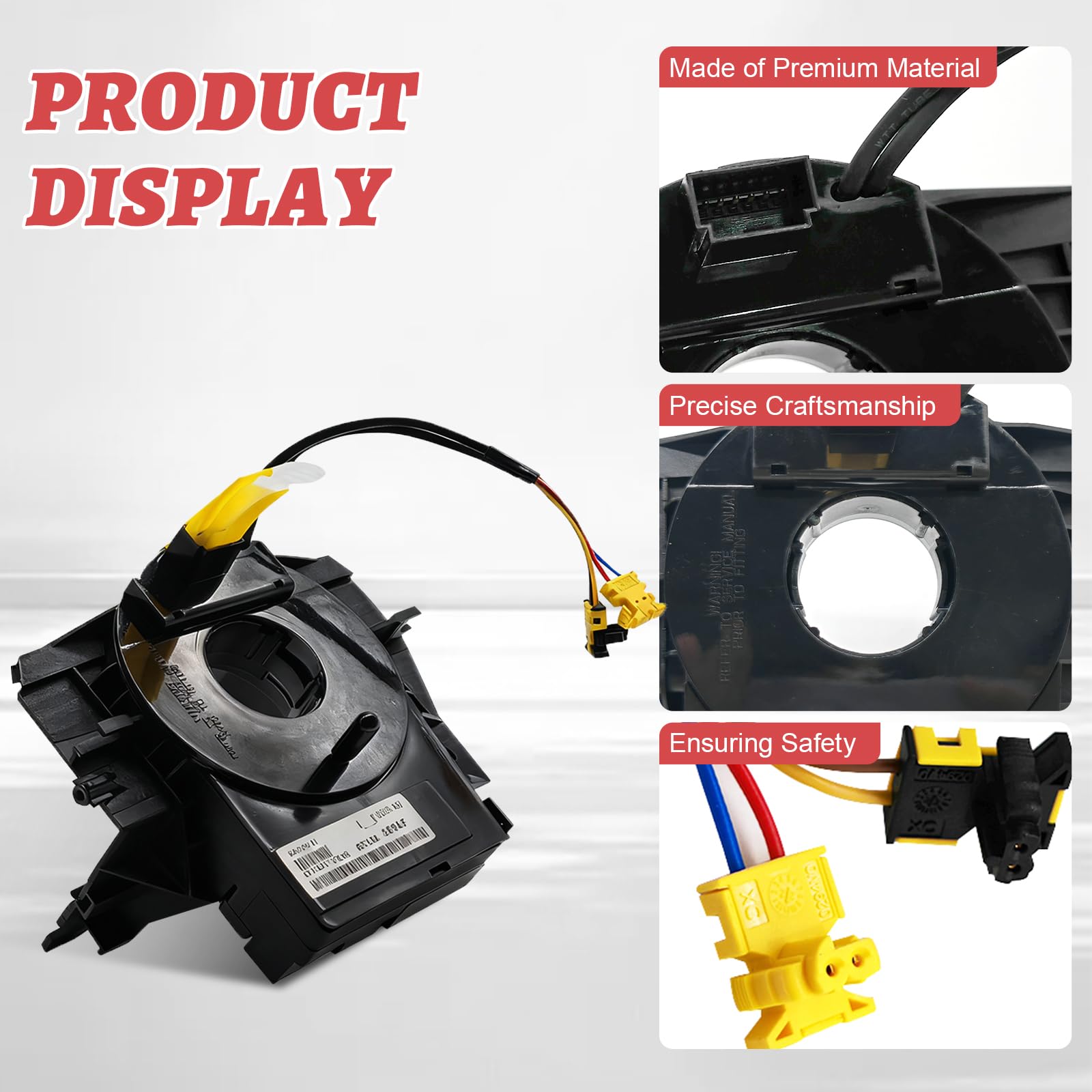 5156106AF Steering Angle Sensor Assembly Steering Wheel Wire Harness Compatible with Jeep Wrangler JK Compass MK Patriot MK 2007-2018