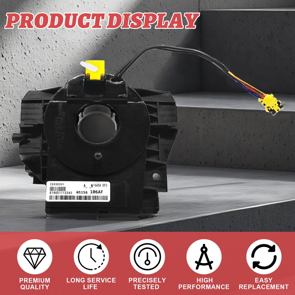 5156106AF Steering Angle Sensor Assembly Steering Wheel Wire Harness Compatible with Jeep Wrangler JK Compass MK Patriot MK 2007-2018